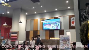 Lắp đặt chuỗi LCD quảng cáo siêu lớn 98 inch - 100inch cho Aone Leed chân Hải Phòng.