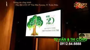 Led D&Q VietNam Lắp 3 làm hình quảng cáo 19" cho tháng máy cỡ nhỏ tại  Tòa nhà Syrena 51 Xuân Diệu.