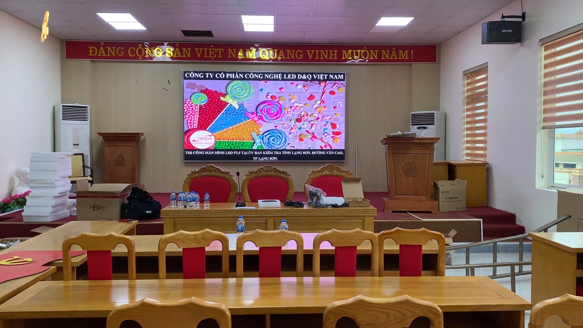 Uỷ Ban Kiểm Tra Tỉnh Lạng Sơn | DQ trúng thầu và lắp màn hình LED GOB P2.5 đồng bộ nhà máy ThinkSTV