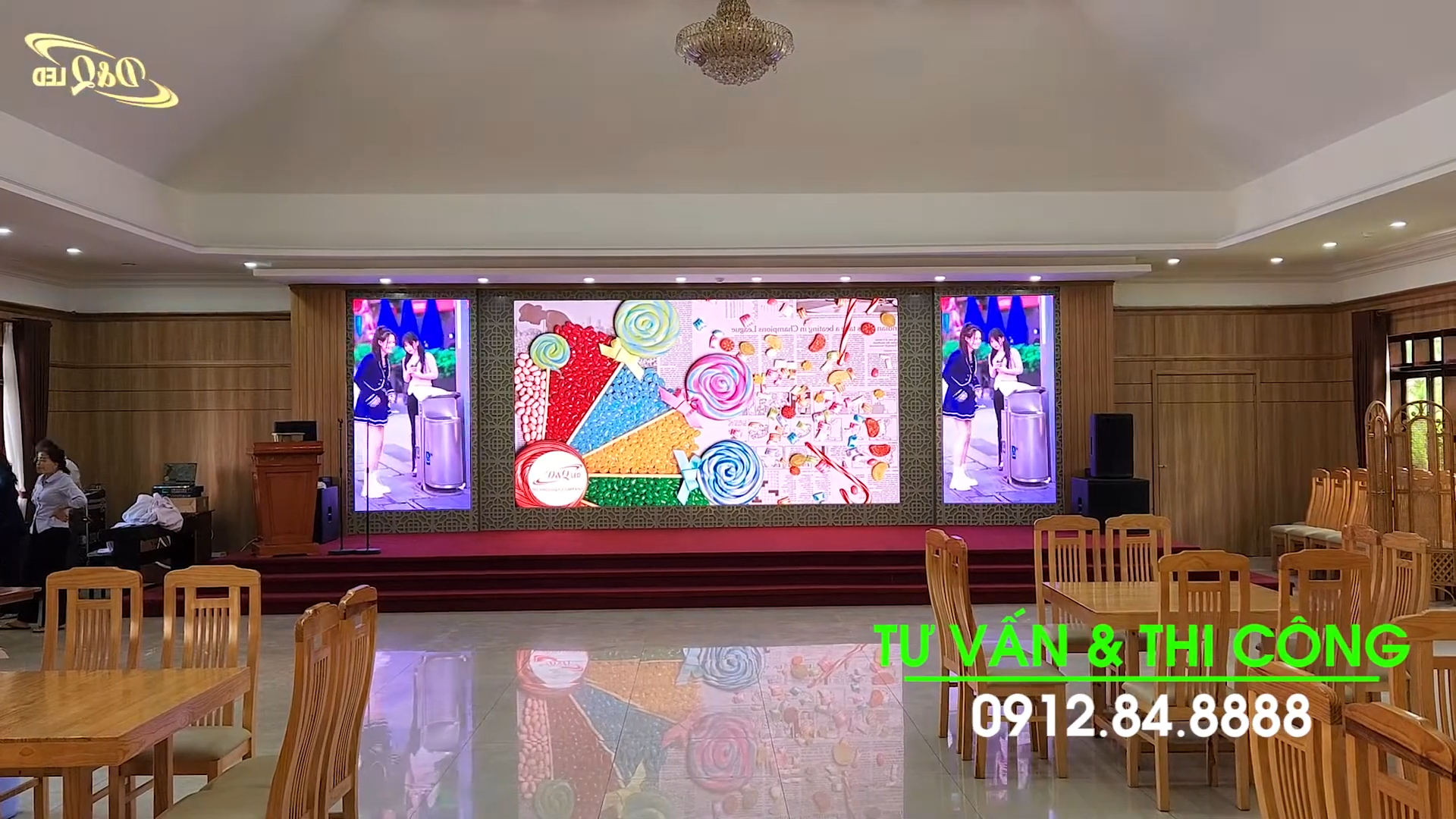 Nhà khách Tỉnh Ủy Lâm Đồng | D&Q thi công gói thầu Cabin LED COB P1.53 đồng bộ nhà máy ThinkSTV Led