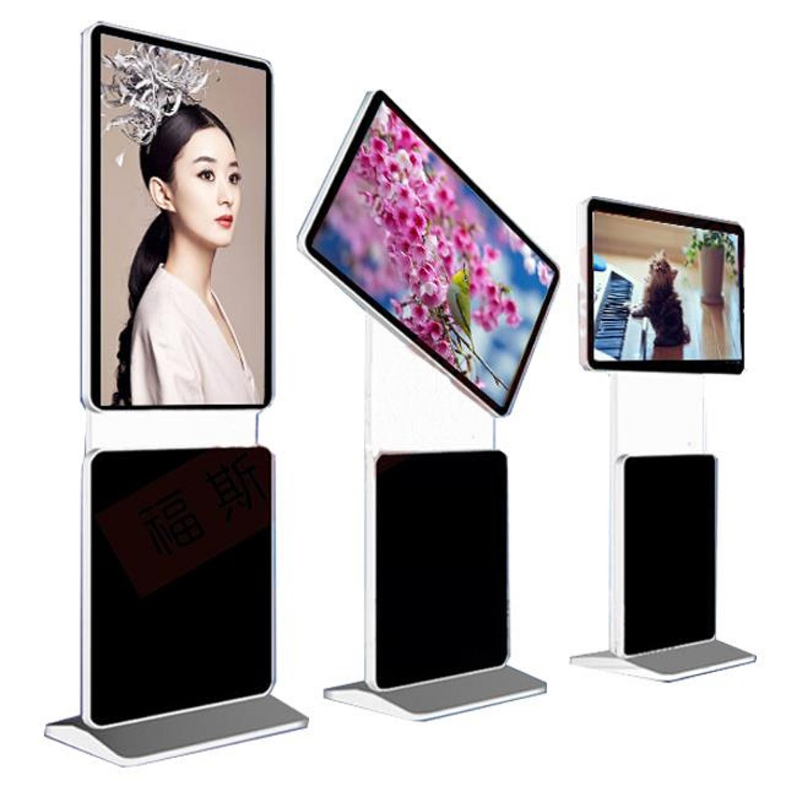 Màn hình quảng cáo chân đứng xoay 360 QC-X55 - qctech.vn