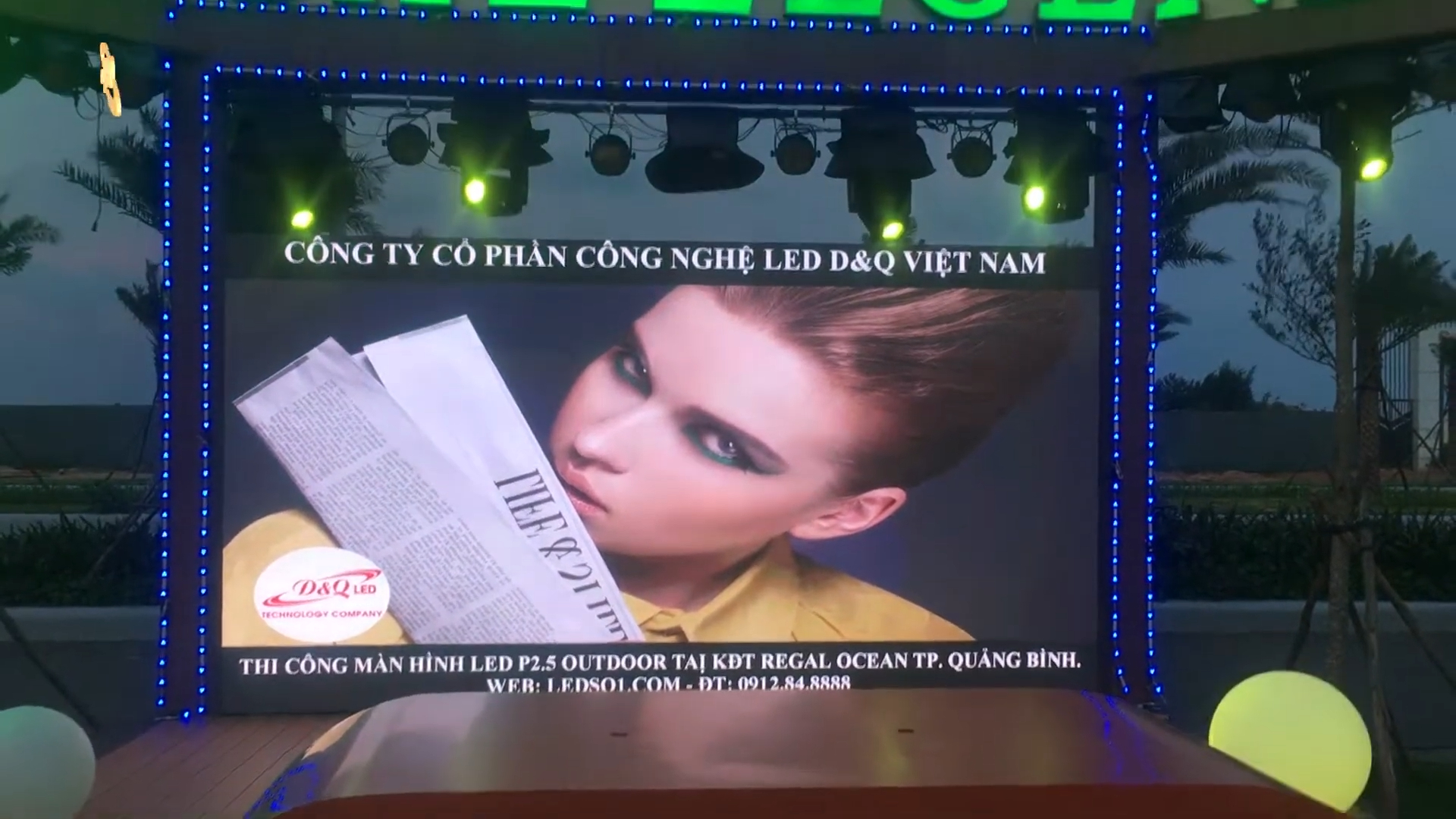 Khu đô thị Regal Legend Quảng Bình. Lắp đặt gói thầu Cabin LED P2 đồng bộ ThinkSTV tại Quảng Trường