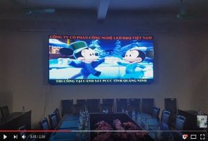 thi cong man hinh ghep samsung 55inch tai phong chay chua chay tinh quang ninh