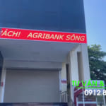 Ngân hàng Agribank Chi nhánh Sông cầu – Thi Công màn hình LED P5 Ngoài Trời chạy chữ.