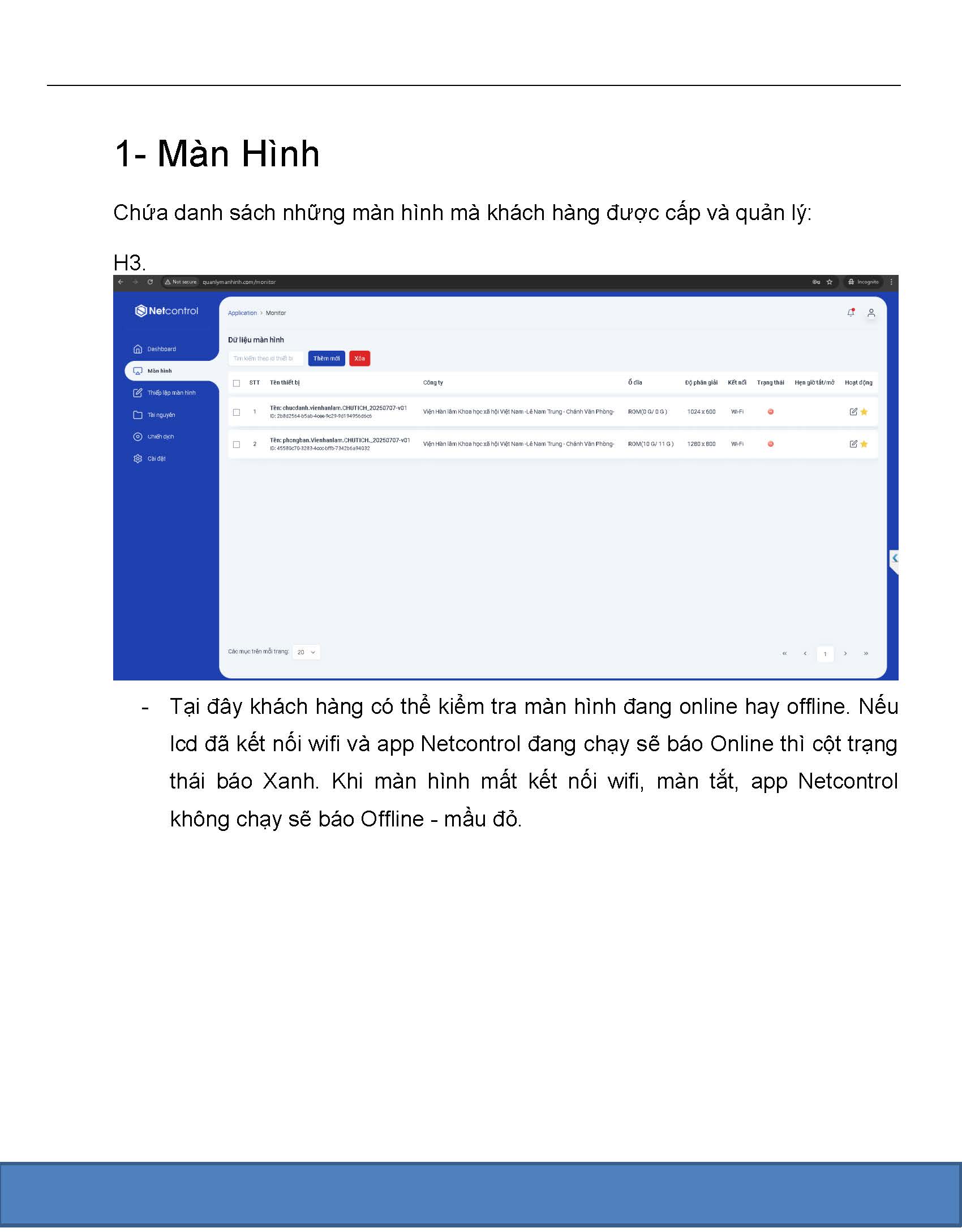 Trình Duyệt DESKTOP – Hướng dẫn sử dụng Phần mềm quản lý tập trung NetControl 2025