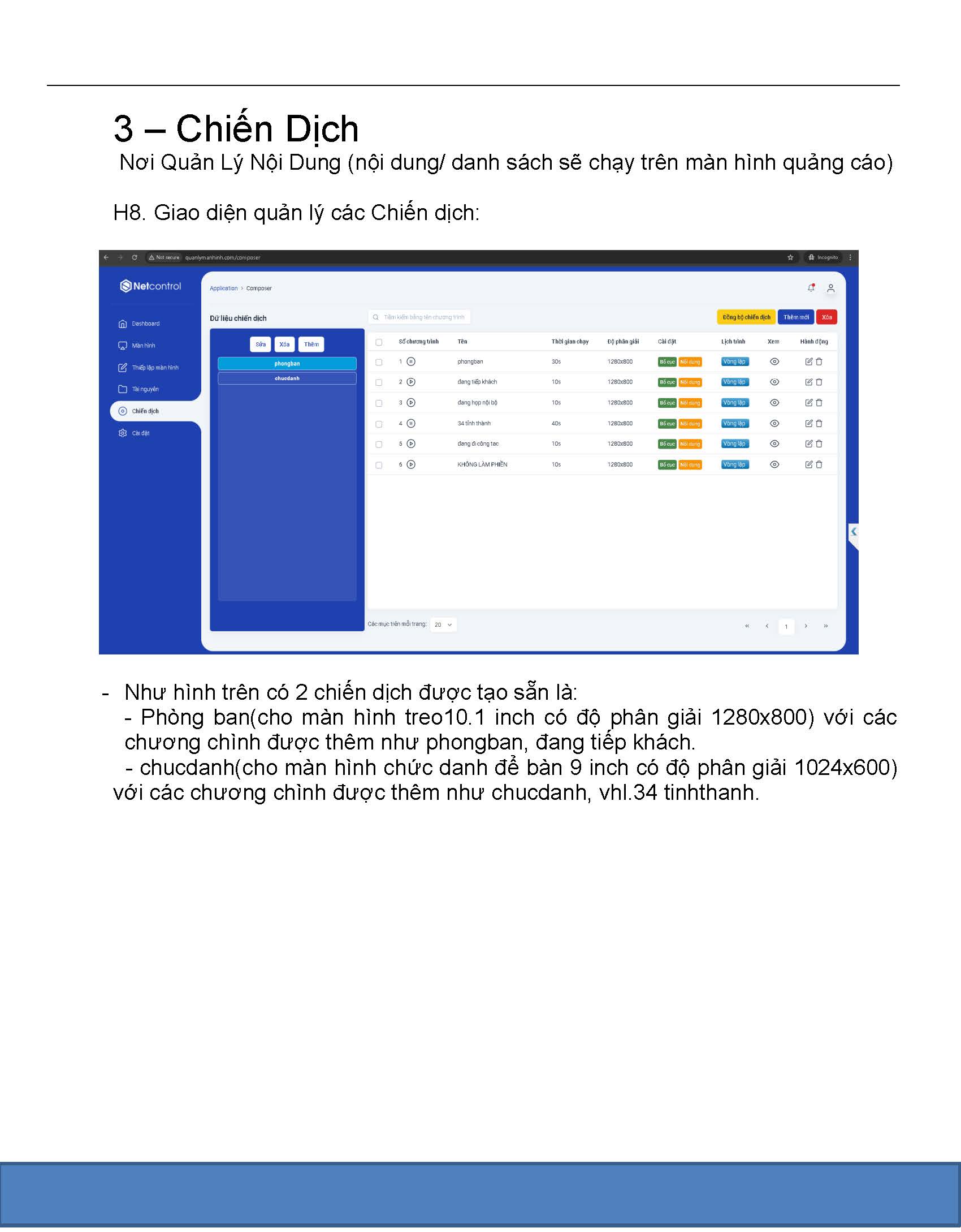 Trình Duyệt DESKTOP – Hướng dẫn sử dụng Phần mềm quản lý tập trung NetControl 2025