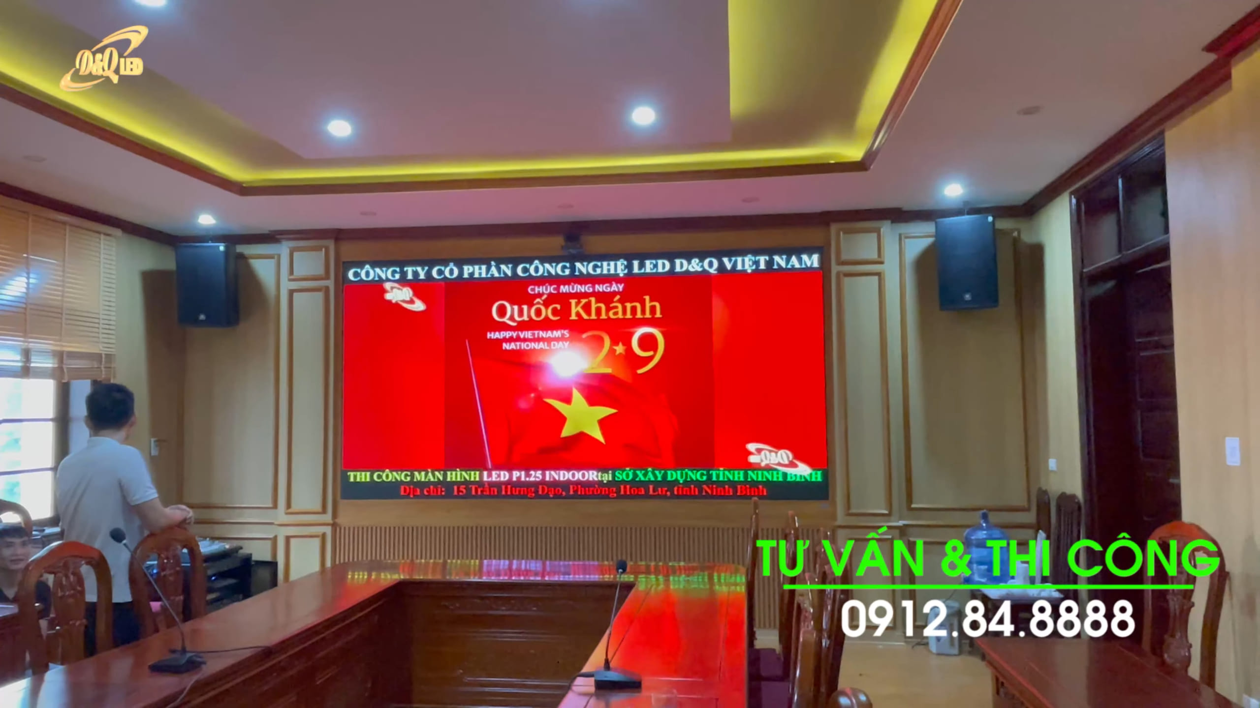 Sở Xây Dựng Tỉnh Ninh Bình | Thi Công Màn hình LED P1.25 Trong Nhà.