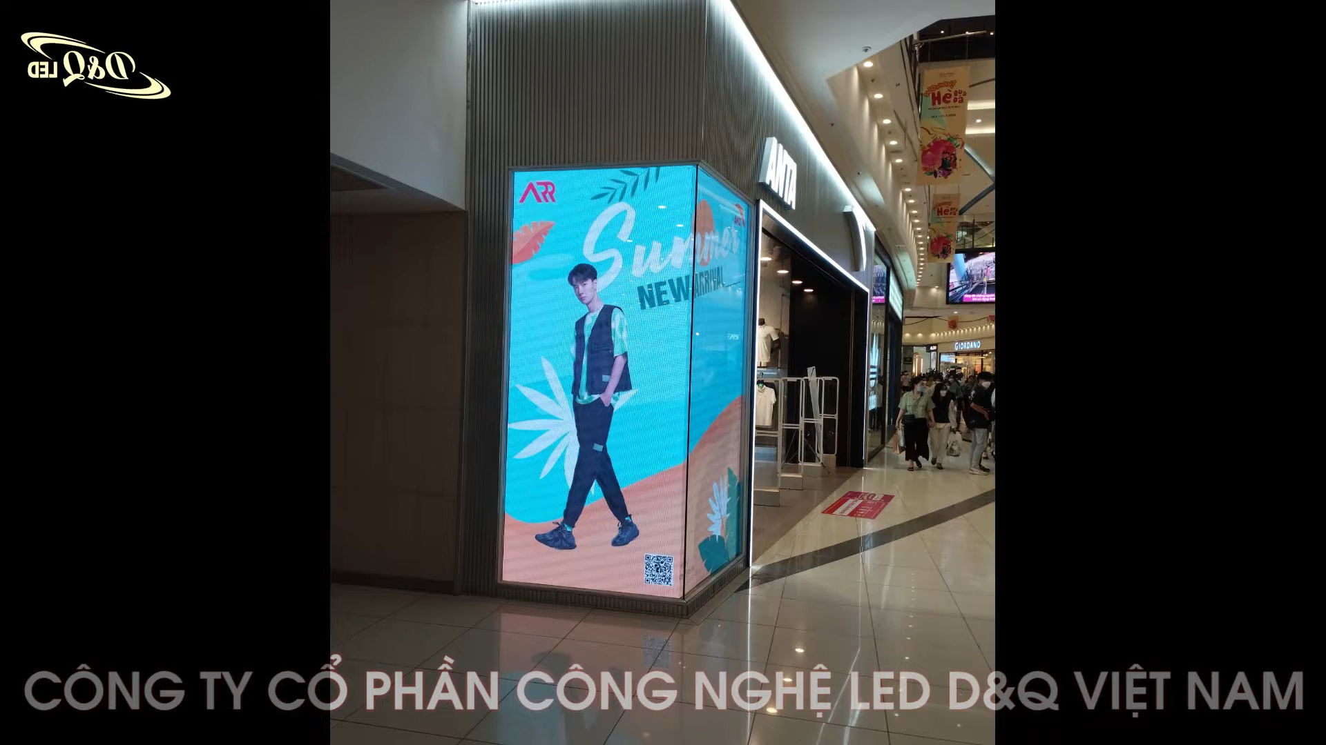 Shop Thời trang ANTA – AEON Long Biên Hà Nội | DQ lắp đặt dự án màn hình LED P2.5 quảng cáo sản phẩm