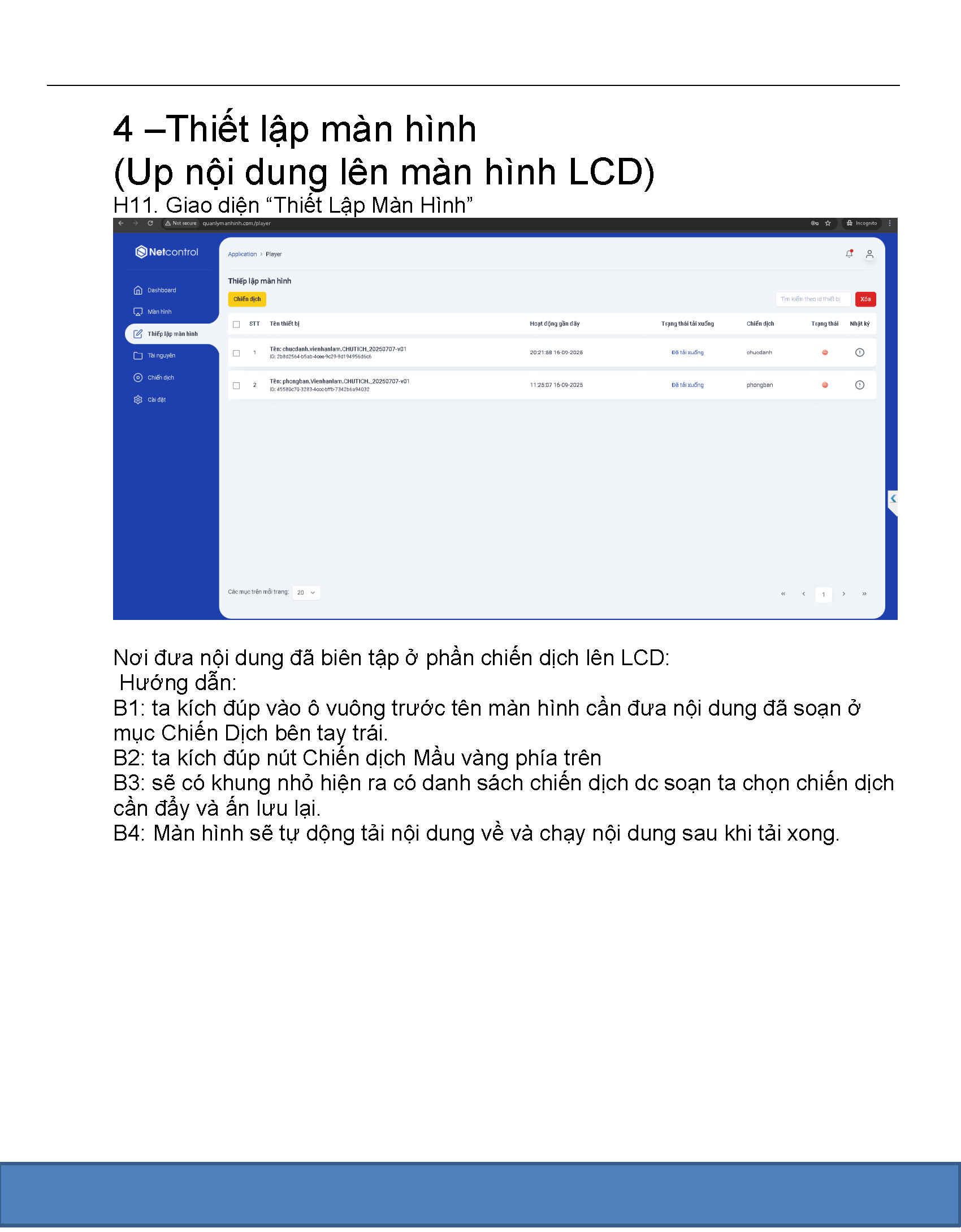 Trình Duyệt DESKTOP – Hướng dẫn sử dụng Phần mềm quản lý tập trung NetControl 2025