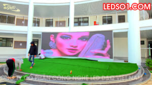 Lắp Màn hình LED GOB P3 out Tại sảnh trường Mầm non Ánh Sao – Hà Nội