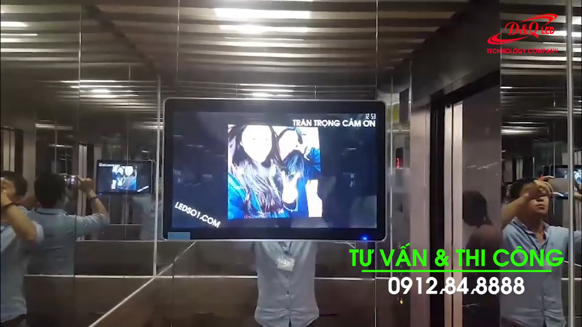 Bệnh Viện Hữu Nghị Việt Đức | DQ lắp đặt dự án màn hình quảng cáo trong thang máy hiển thị thông tin