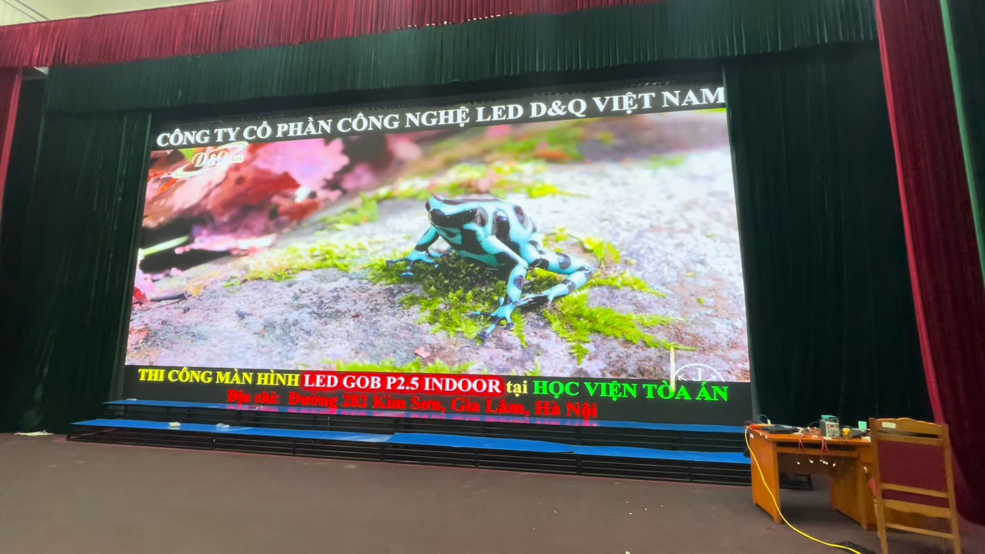 Học viện Tòa Án | Tòa án Nhân Dân Tối cao | DQ thi công dự án thầu màn hình LED GOB P2.5 Bảo mật cao