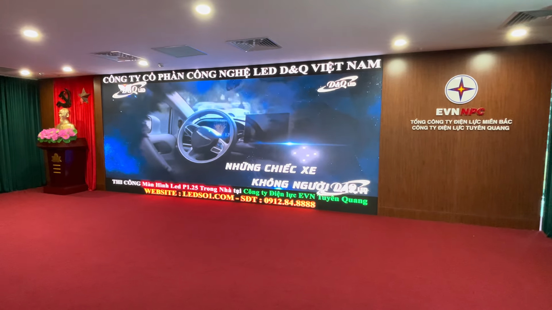 Công Ty Điện Lực Tuyên Quang | D&Q thi công gói thầu dự án màn hình LED COB P1.25 phòng Hội trường