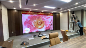 Ngân hàng BIDV Láng Hạ, Hà Nội | D&Q thi công dự án thầu màn hình LED P2 đồng bộ ThinkSTV phòng Họp