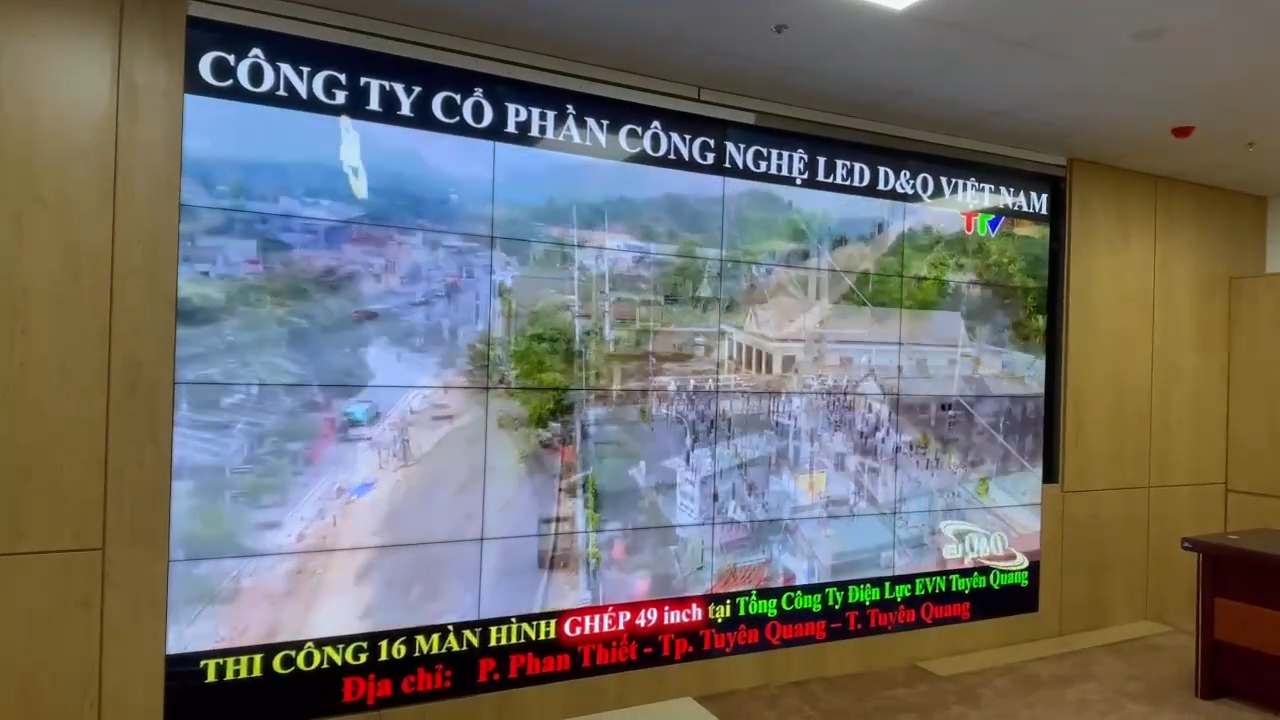 Công ty Điện Lực Tuyên Quang | DQ thi công dự án thầu 16 màn hình ghép ThinkSTV phòng Họp trực tuyến