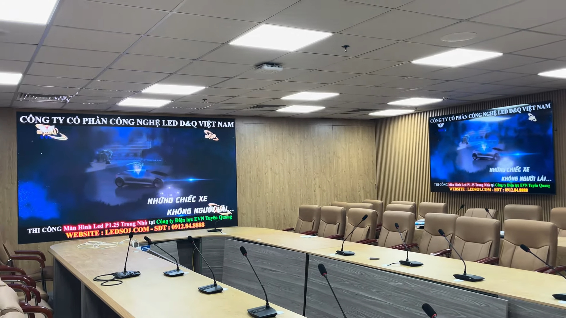 D&Q thi công màn hình LED P0.78-P0.93-P1.25 phòng họp Tập đoàn, UBND, Cơ quan Nhà nước giá tốt nhất