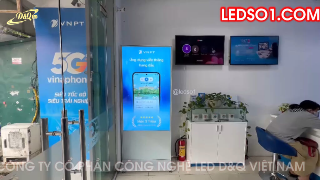 VNPT Mễ Trì, Hà Nội | D&Q trúng thầu và lắp màn hình cảm ứng tương tác LCD 65inch trên Toàn quốc