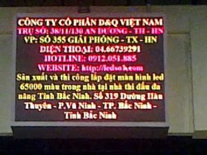 Lắp đặt màn hình led 65000 màu tại nhà thi đấu đa năng TP.Bắc Ninh