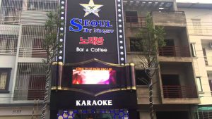 Seoul By Night Bar - Coffee | D&Q thi công dự án màn hình LED P5 ngoài trời tại Quán Bar - Vũ trường
